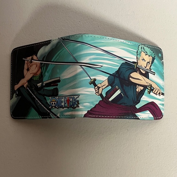 Roronoa Zoro Faux Leather Wallet New Green Anime Money Holder Sword Luffy - Picture 3 of 5